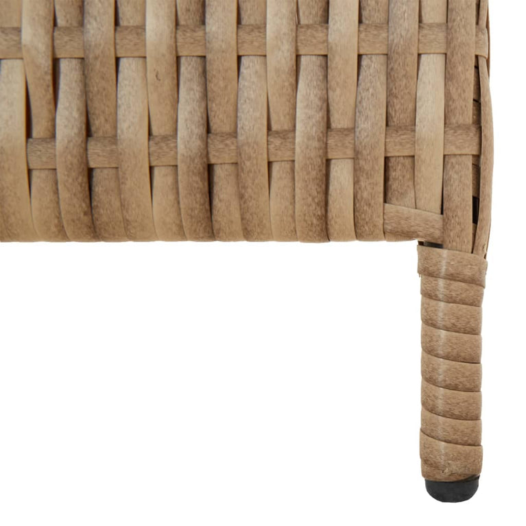 Kamerscherm 6 panelen poly rattan beige