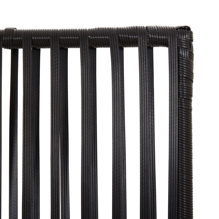 Kamerscherm 5 panelen poly rattan zwart