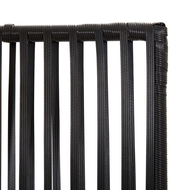 Kamerscherm 6 panelen poly rattan zwart
