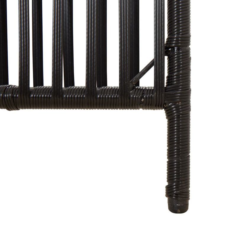 Kamerscherm 6 panelen poly rattan zwart