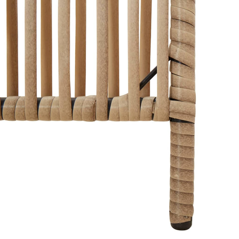 Kamerscherm 6 panelen poly rattan beige