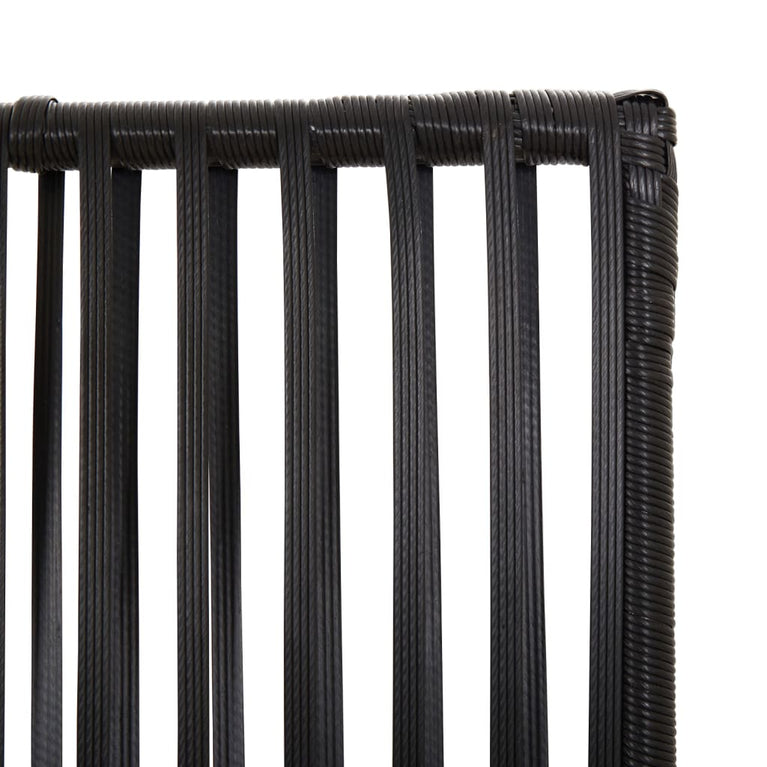 Kamerscherm 6 panelen poly rattan zwart