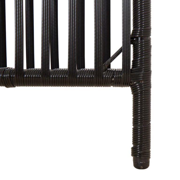Kamerscherm 6 panelen poly rattan zwart