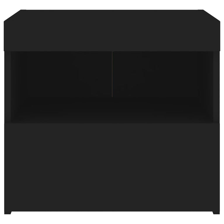 Nachtkastje met LED-verlichting 50x40x45 cm zwart