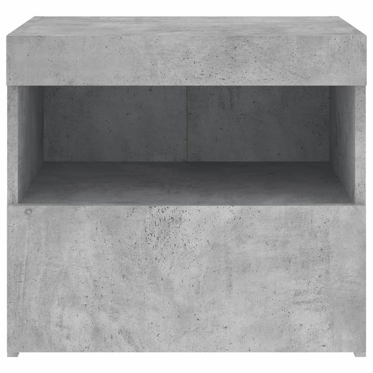 Nachtkastjes met LED-verlichting 2 st 50x40x45 cm betongrijs