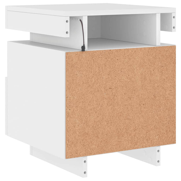 Nachtkastjes met LED-verlichting 2 st 40x39x48,5 cm wit MeubelReus