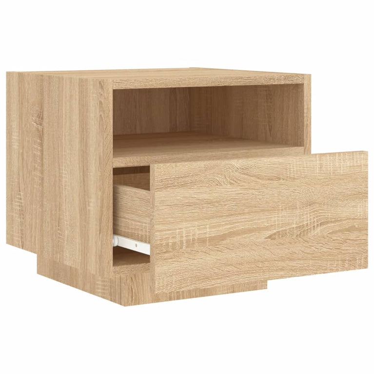 Nachtkastjes met LED-verlichting 2 st 40x39x37 cm sonoma eiken