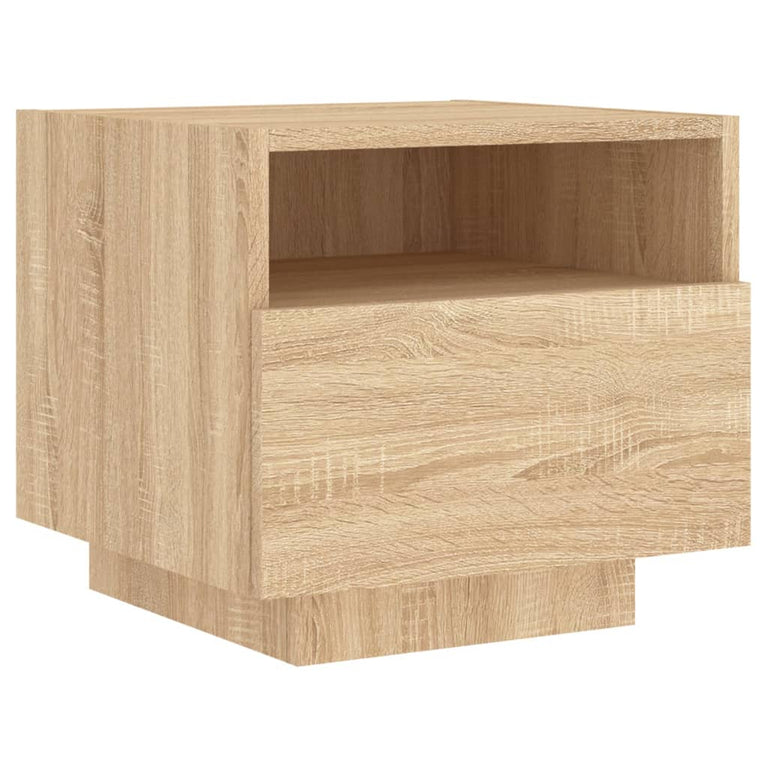 Nachtkastjes met LED-verlichting 2 st 40x39x37 cm sonoma eiken