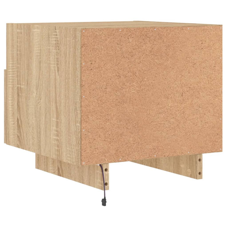 Nachtkastjes met LED-verlichting 2 st 40x39x37 cm sonoma eiken