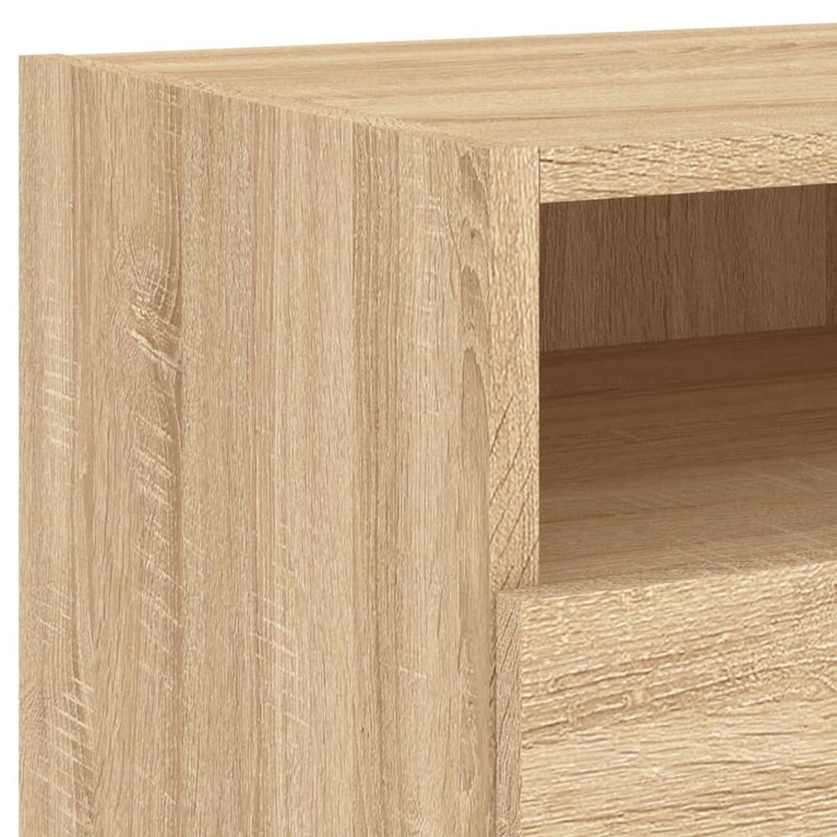 Nachtkastjes met LED-verlichting 2 st 40x39x37 cm sonoma eiken
