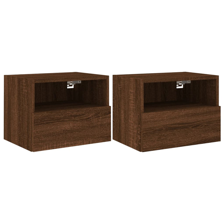Tv-wandmeubels 2 st 40x30x30 cm bewerkt hout bruineikenkleurig