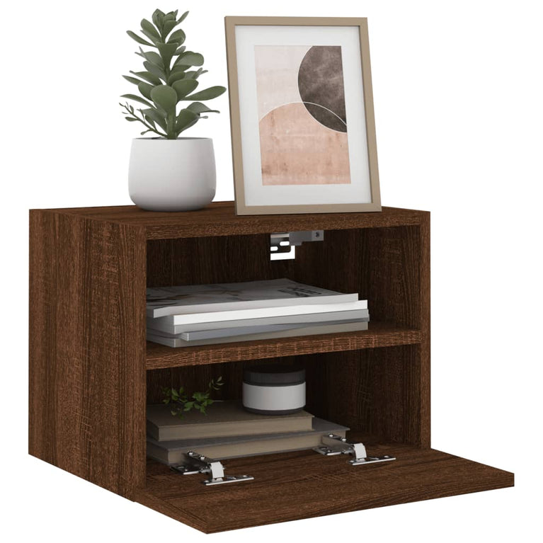 Tv-wandmeubels 2 st 40x30x30 cm bewerkt hout bruineikenkleurig