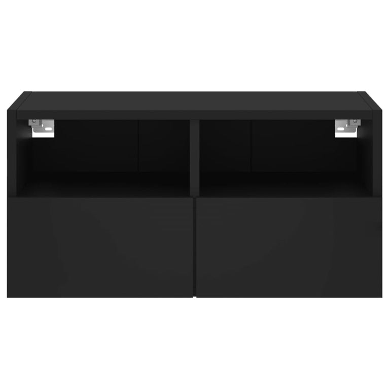 Tv-wandmeubel 60x30x30 cm bewerkt hout zwart