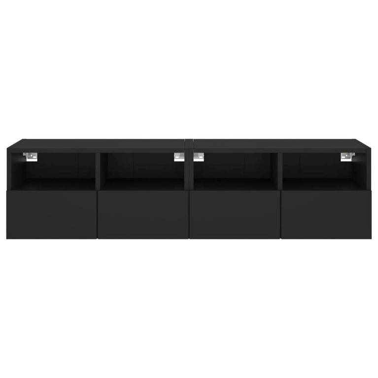 Tv-wandmeubel s 2 st 60x30x30 cm bewerkt hout zwart