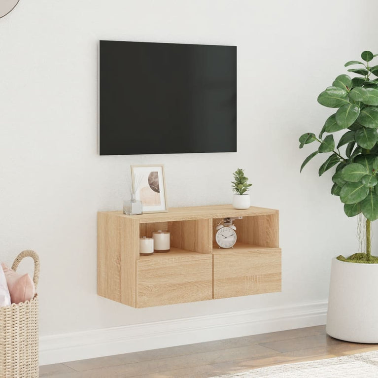 Tv-wandmeubel 60x30x30 cm bewerkt hout sonoma eikenkleurig