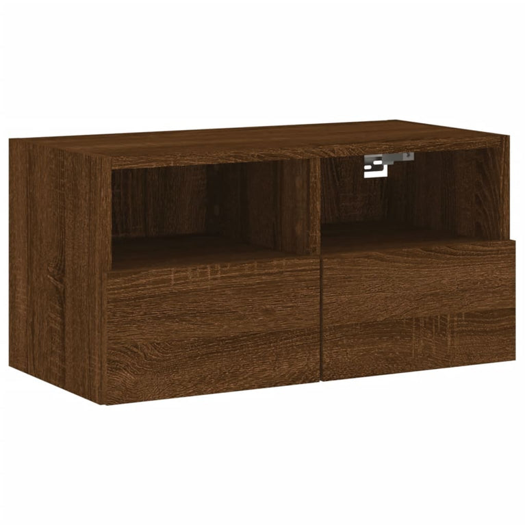 Tv-wandmeubel 60x30x30 cm bewerkt hout bruineikenkleurig