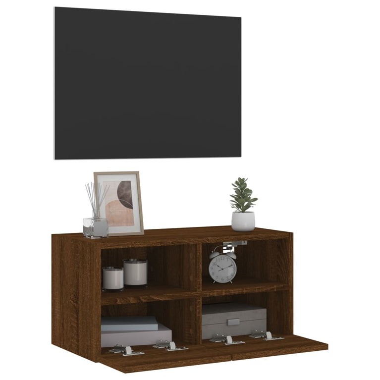 Tv-wandmeubel 60x30x30 cm bewerkt hout bruineikenkleurig