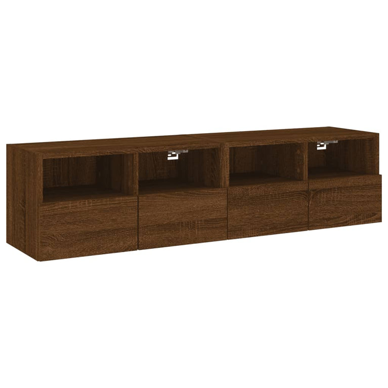 Tv-wandmeubels 2 st 60x30x30 cm bewerkt hout bruineikenkleurig