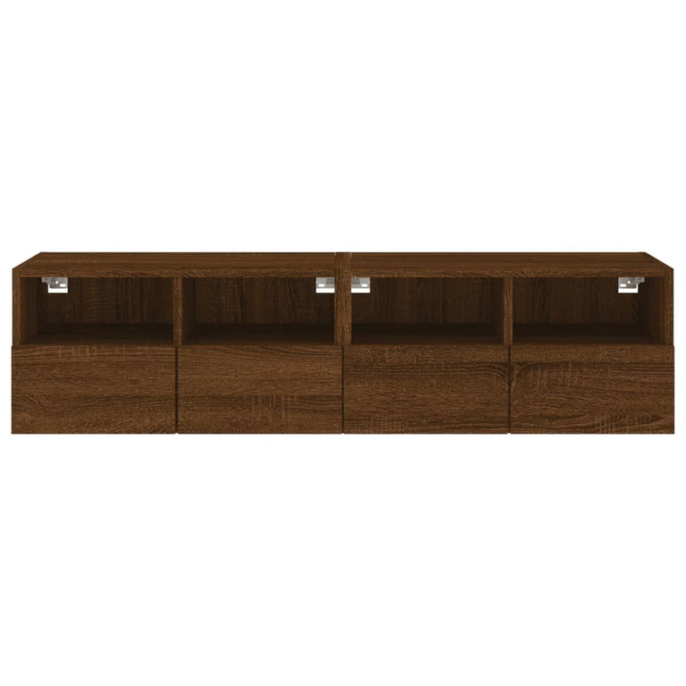 Tv-wandmeubels 2 st 60x30x30 cm bewerkt hout bruineikenkleurig