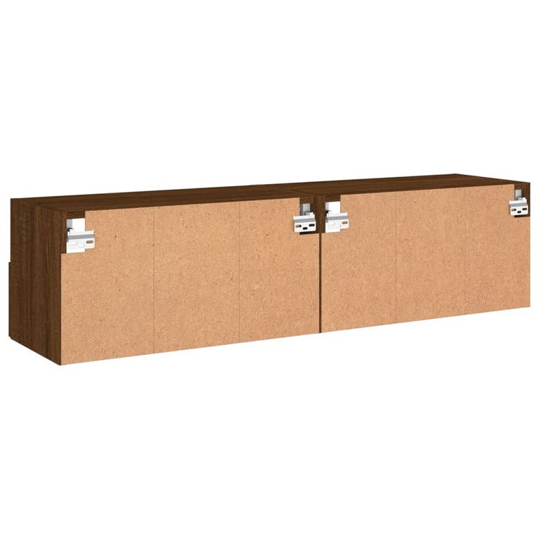 Tv-wandmeubels 2 st 60x30x30 cm bewerkt hout bruineikenkleurig