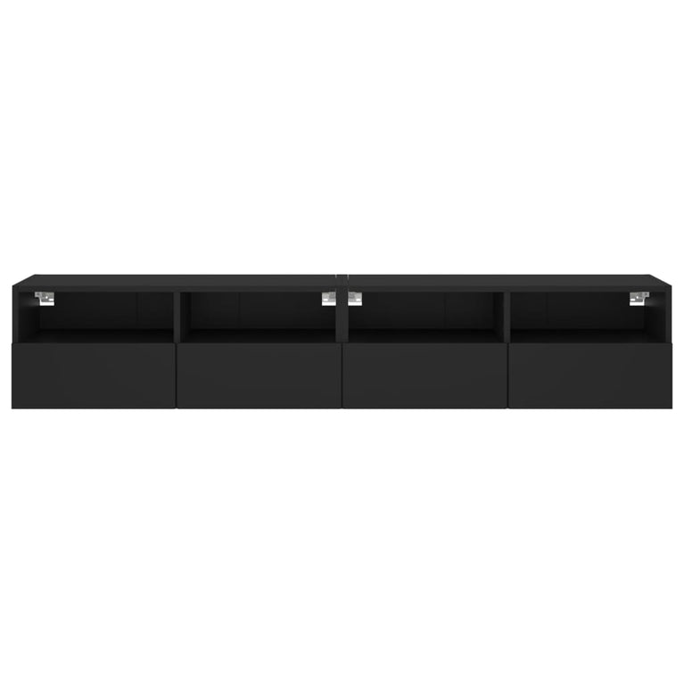 Tv-wandmeubels 2 st 80x30x30 cm bewerkt hout zwart