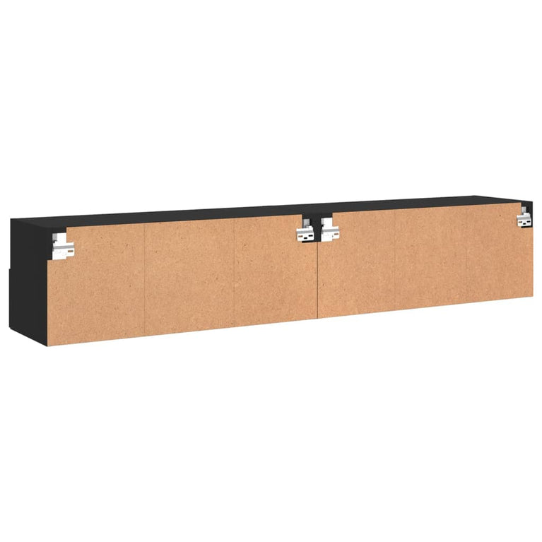 Tv-wandmeubels 2 st 80x30x30 cm bewerkt hout zwart