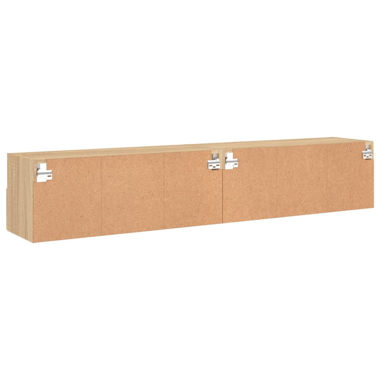 Tv-wandmeubels 2 st 80x30x30 cm bewerkt hout sonoma eikenkleur