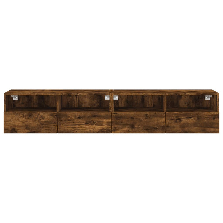 Tv-wandmeubels 2 st 80x30x30 cm bewerkt hout gerookt eikenkleur
