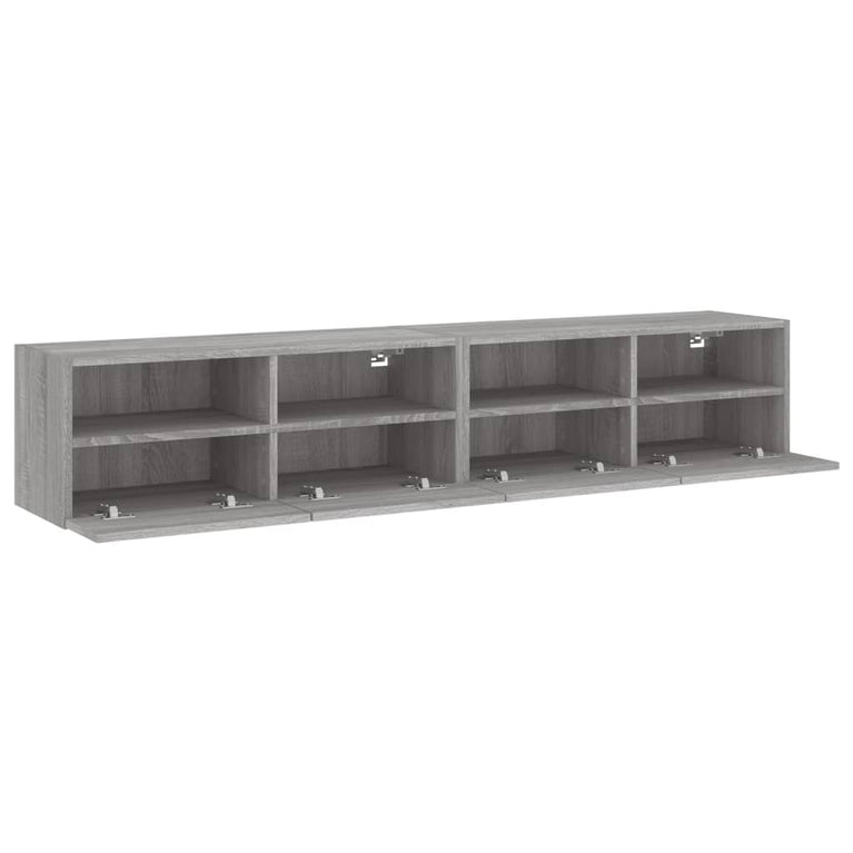 Tv-wandmeubels 2 st 80x30x30 cm bewerkt hout grijs sonoma eiken