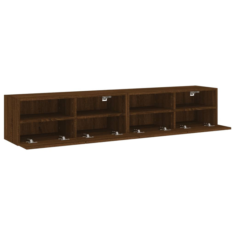 Tv-wandmeubels 2 st 80x30x30 cm bewerkt hout bruineikenkleurig