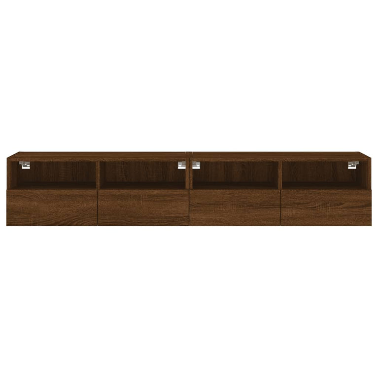 Tv-wandmeubels 2 st 80x30x30 cm bewerkt hout bruineikenkleurig
