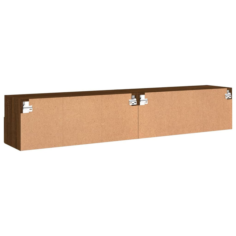 Tv-wandmeubels 2 st 80x30x30 cm bewerkt hout bruineikenkleurig
