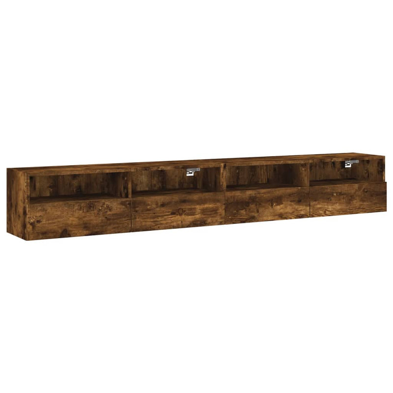 Tv-wandmeubels 2 st 100x30x30 cm bewerkt hout gerookt eiken