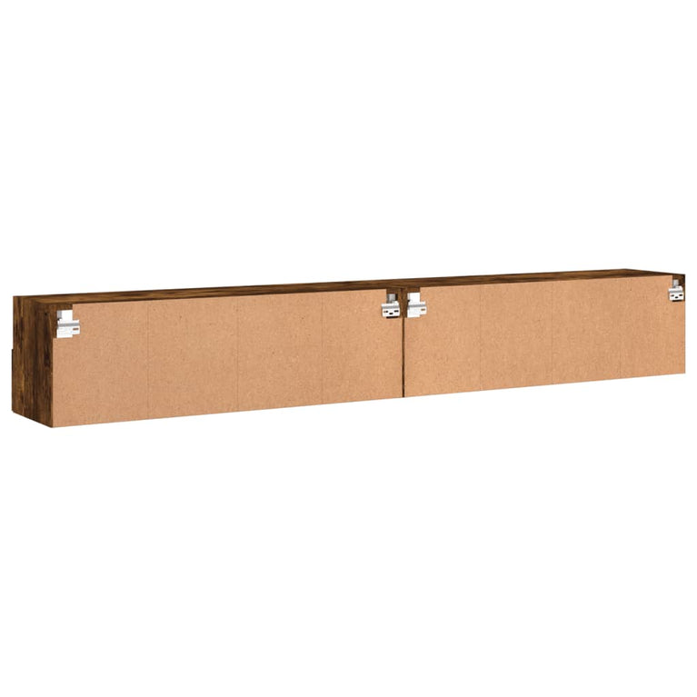Tv-wandmeubels 2 st 100x30x30 cm bewerkt hout gerookt eiken