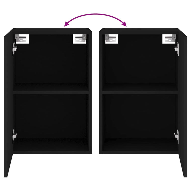 Tv-wandmeubels 2 st 40,5x30x60 cm bewerkt hout zwart