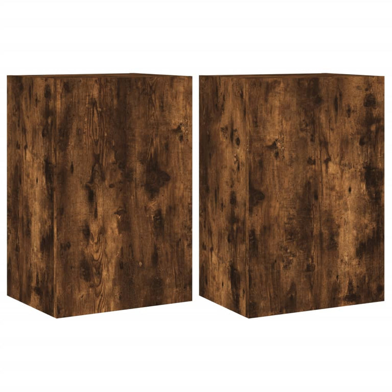 Tv-wandmeubels 2 st 40,5x30x60 cm bewerkt hout gerookt eiken