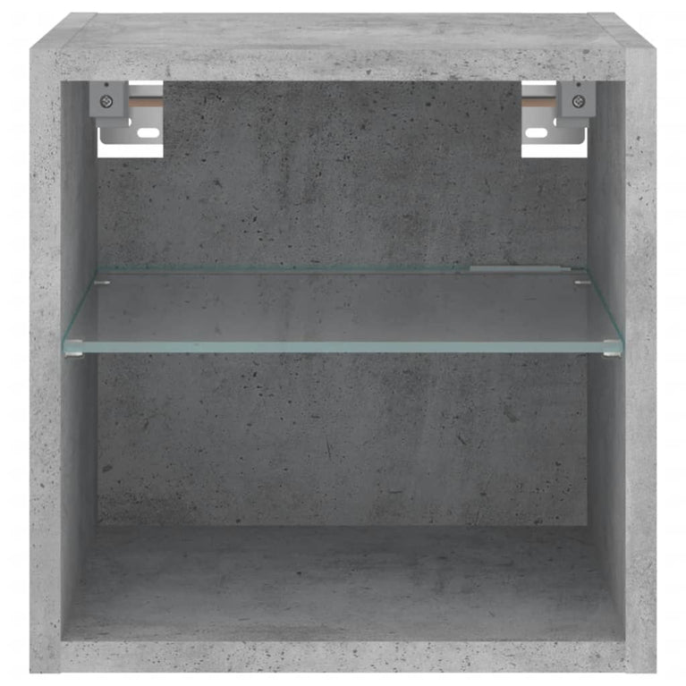 Tv-wandmeubel met LED-verlichting 30x28,5x30 cm betongrijs