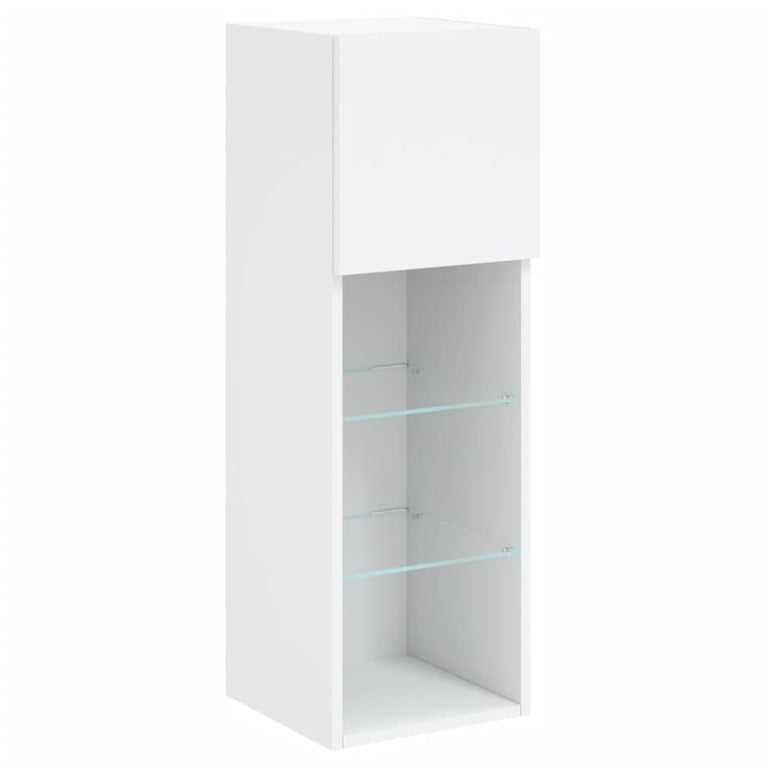 Tv-meubels met LED-verlichting 2 st 30,5x30x90 cm wit