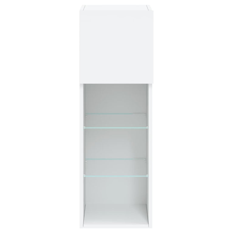 Tv-meubels met LED-verlichting 2 st 30,5x30x90 cm wit