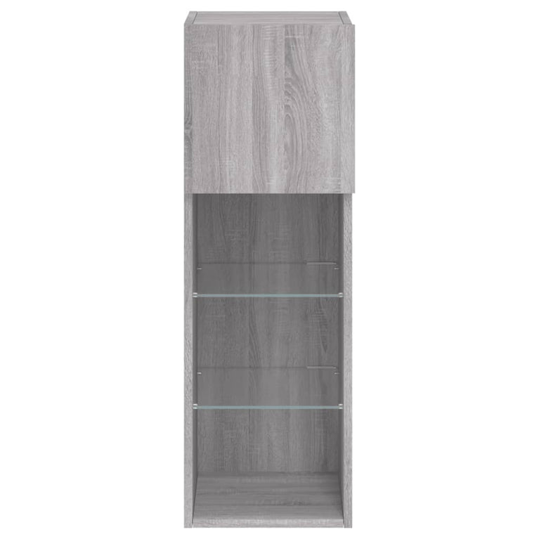 Tv-meubels met LED-verlichting 2 st 30,5x30x90 cm grijs sonoma