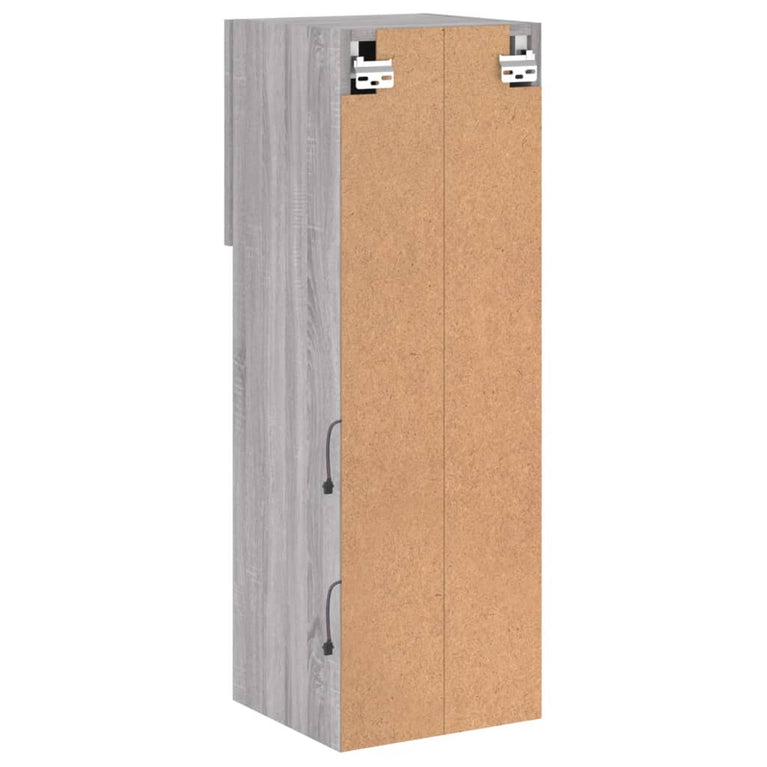 Tv-meubels met LED-verlichting 2 st 30,5x30x90 cm grijs sonoma