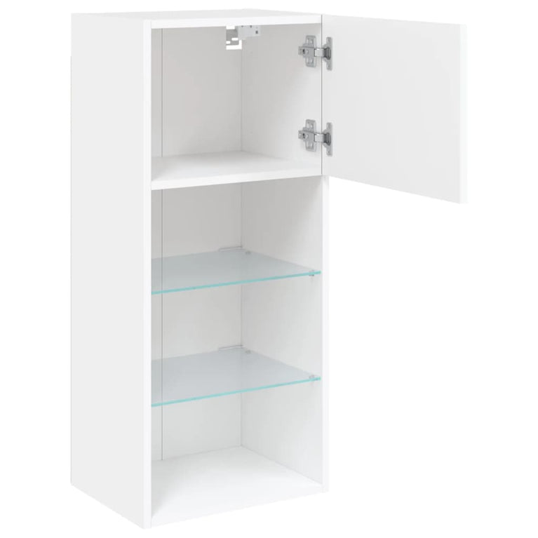 Tv-meubels met LED-verlichting 2 st 40,5x30x90 cm wit