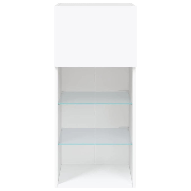 Tv-meubels met LED-verlichting 2 st 40,5x30x90 cm wit