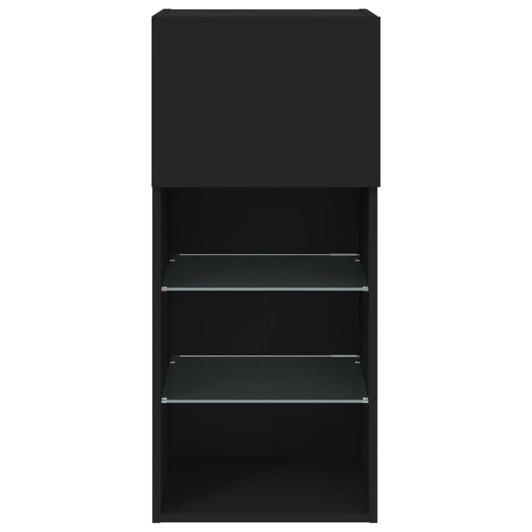 Tv-meubels met LED-verlichting 2 st 40,5x30x90 cm zwart