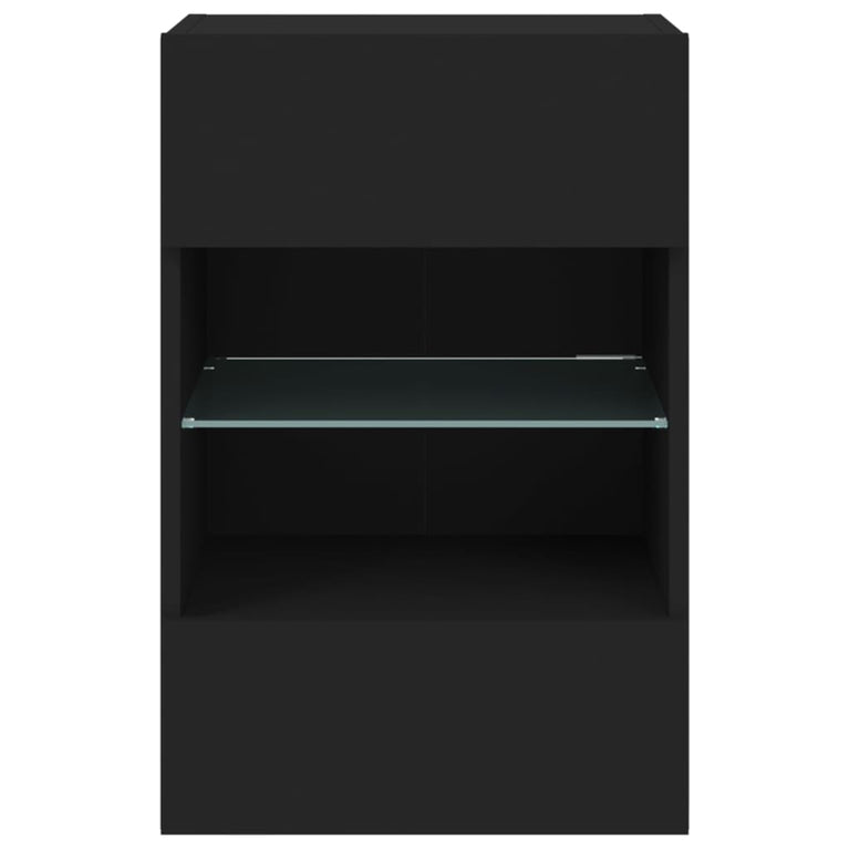 Tv-wandmeubel met LED-verlichting 40x30x60,5 cm zwart