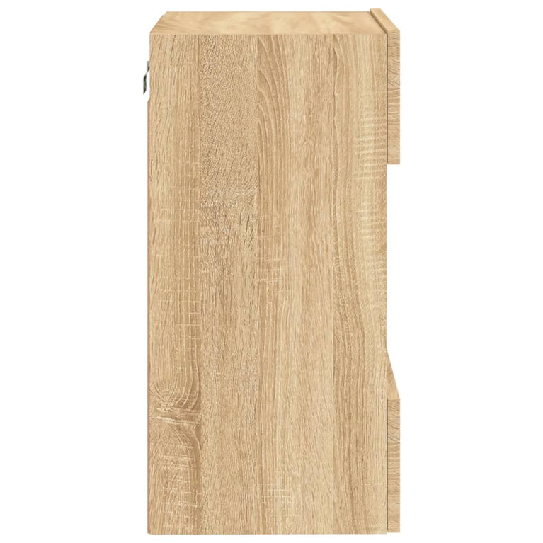 Tv-wandmeubels met LED 2 st 40x30x60,5 cm sonoma eikenkleurig