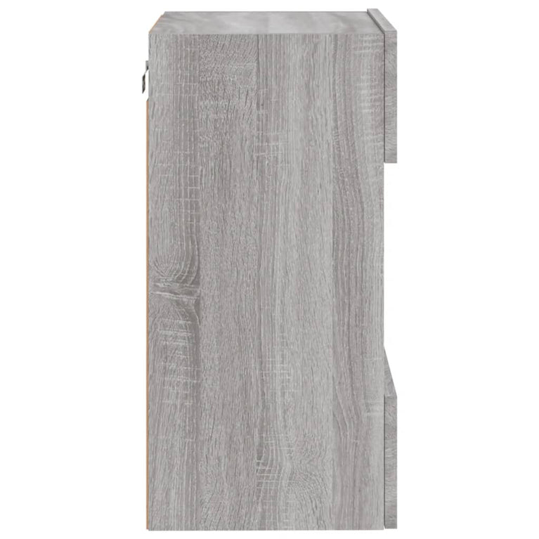 Tv-wandmeubels met LED 2 st 40x30x60,5 cm grijs sonoma eiken