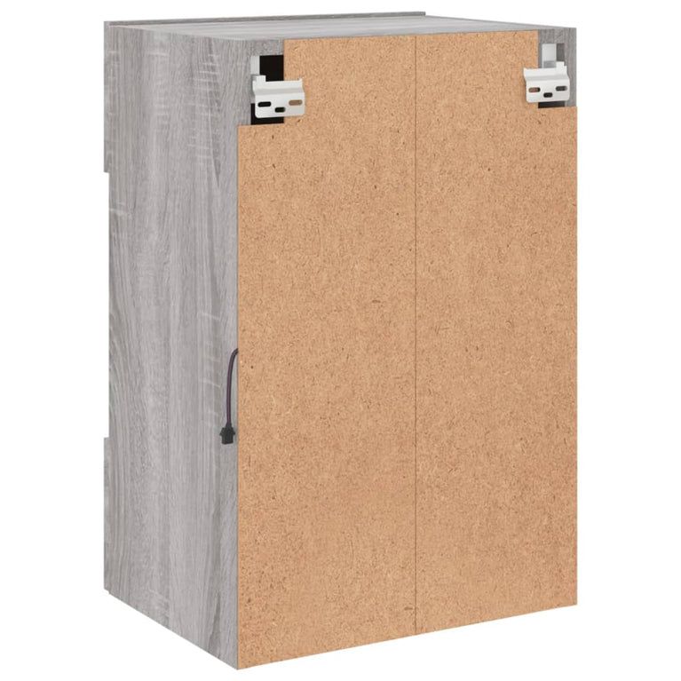 Tv-wandmeubels met LED 2 st 40x30x60,5 cm grijs sonoma eiken