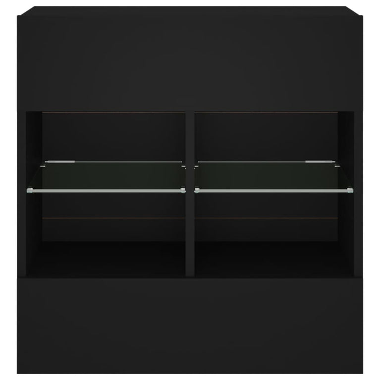 Tv-wandmeubel met LED-verlichting 58,5x30x60,5 cm zwart
