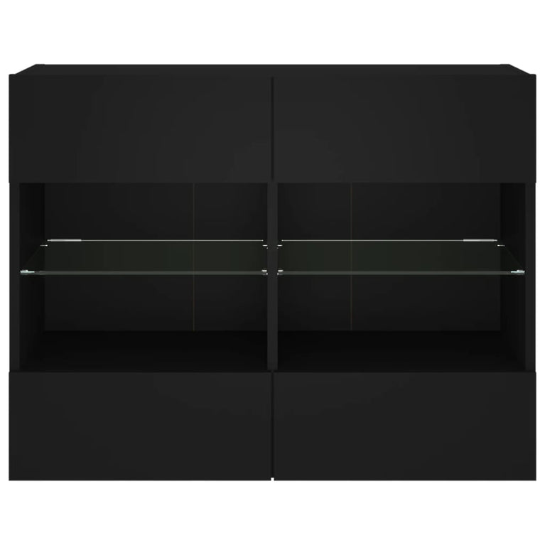 Tv-wandmeubel met LED-verlichting 78,5x30x60,5 cm zwart